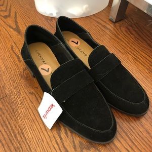 Lucky Brand black suede loafers